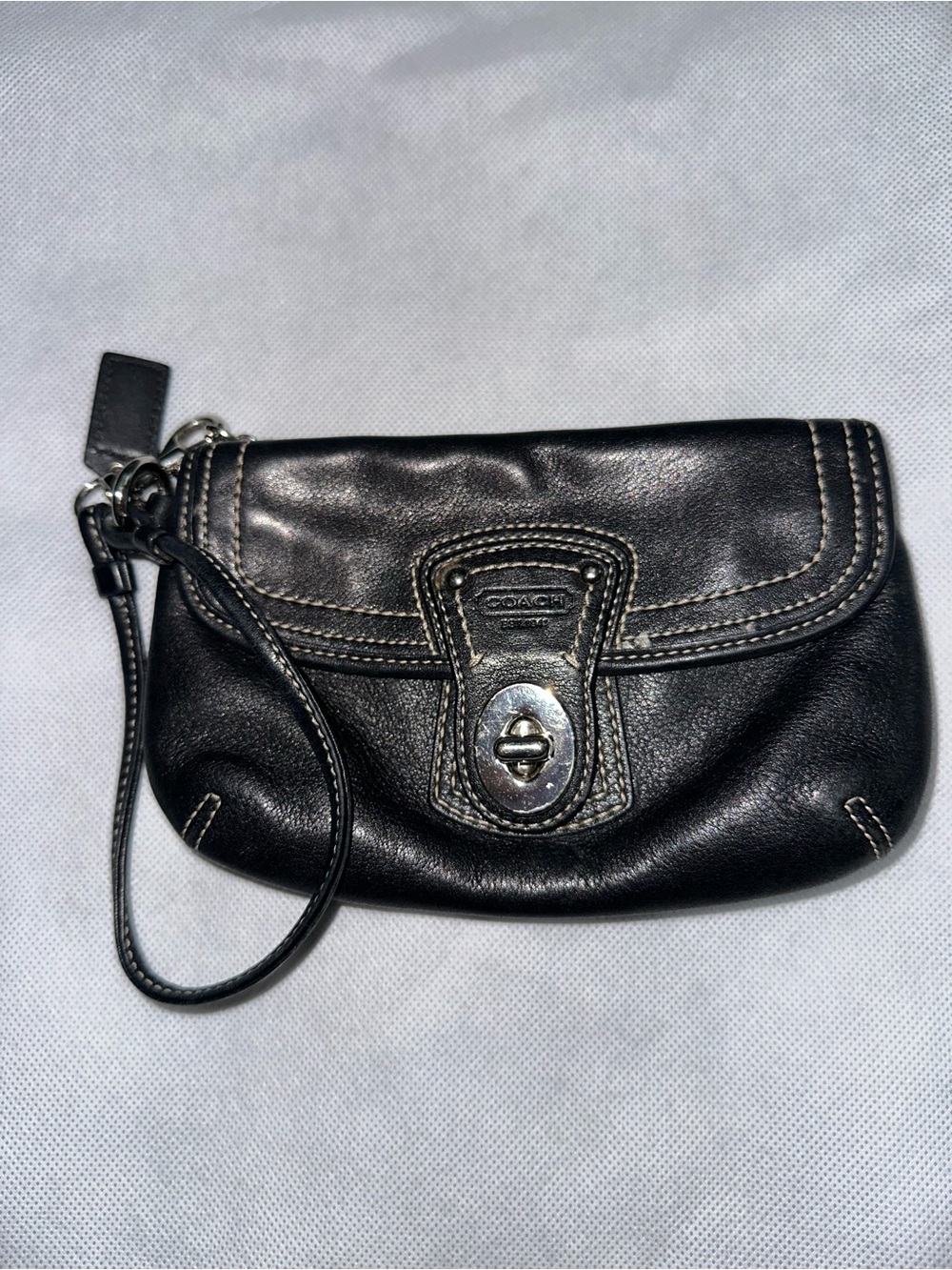 Coach Black Y2K Vintage Legacy Wristlet with two pockets